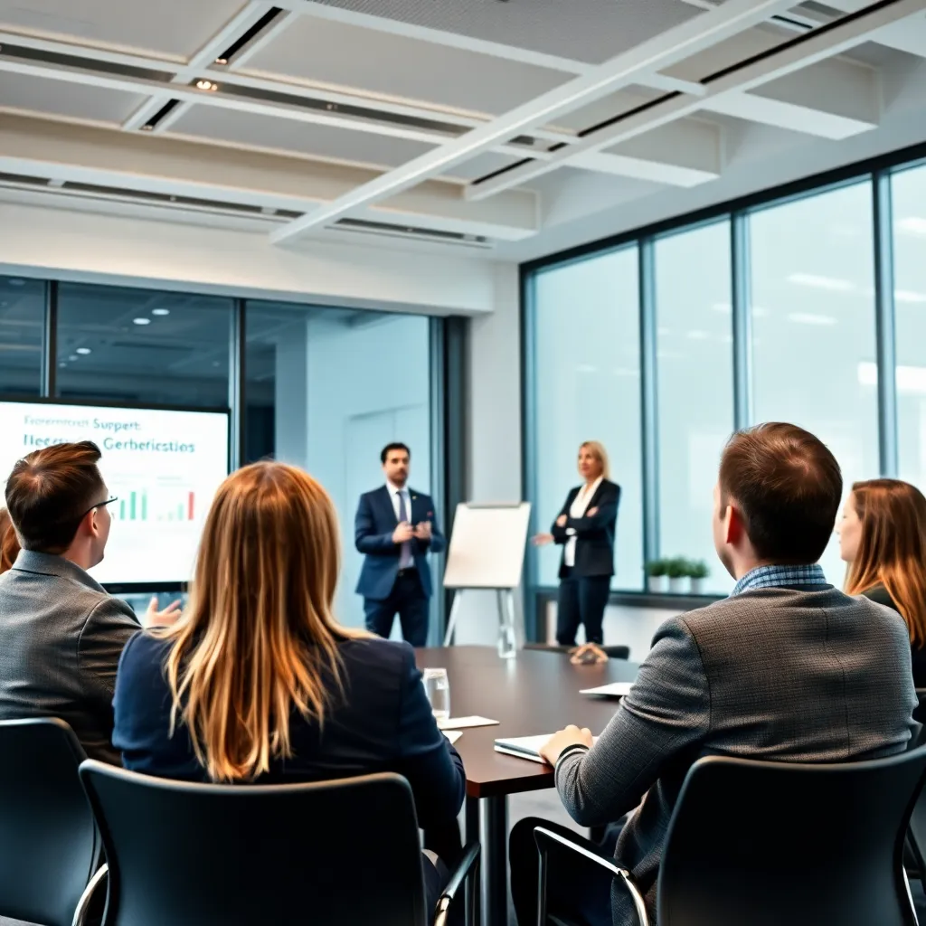 Interactieve presentatie met Nederlandse zakenmensen in discussie