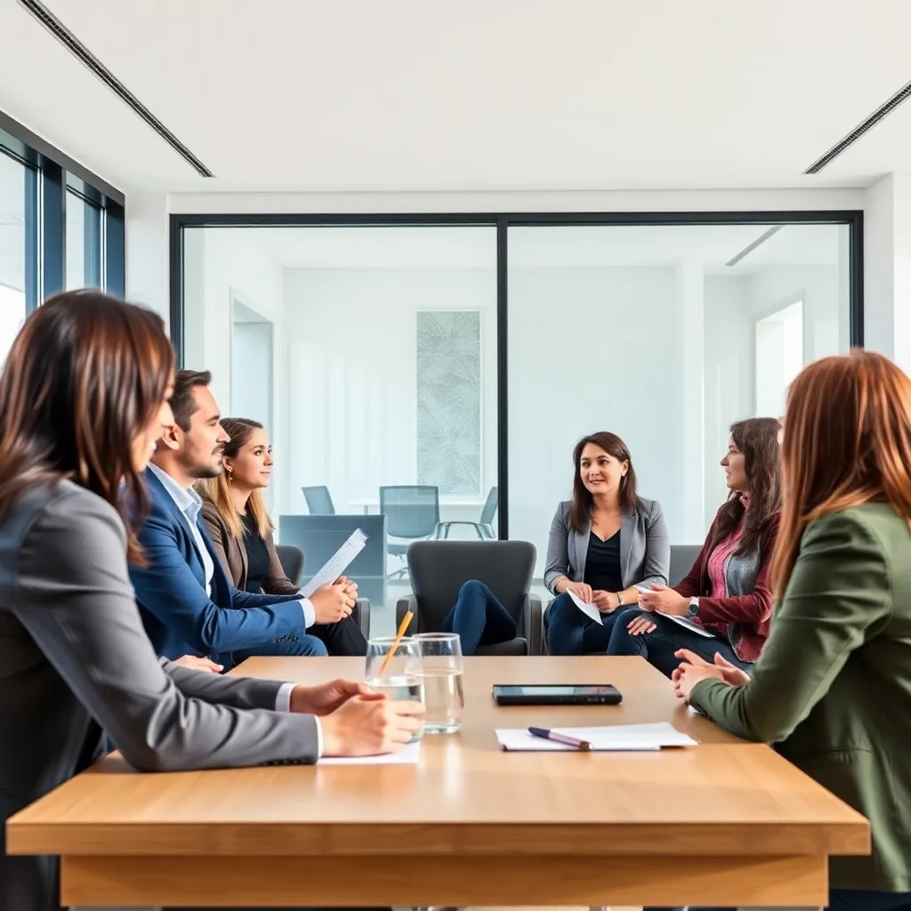 Vergadering met internationale partners in Nederlands kantoor