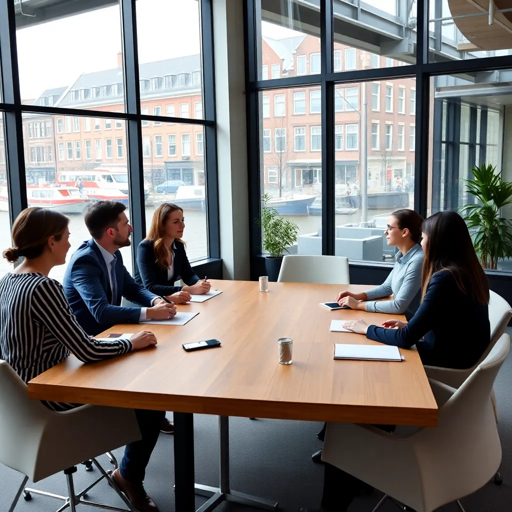 Professionals in vergadering met Nederlandse zakelijke etiquette