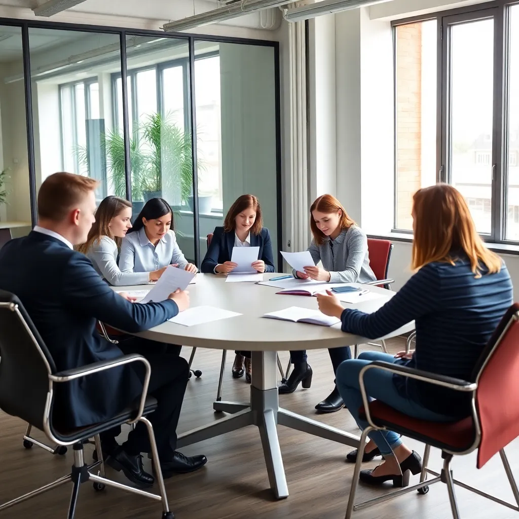 Nederlandse professionals in vergadering met agenda's en laptops