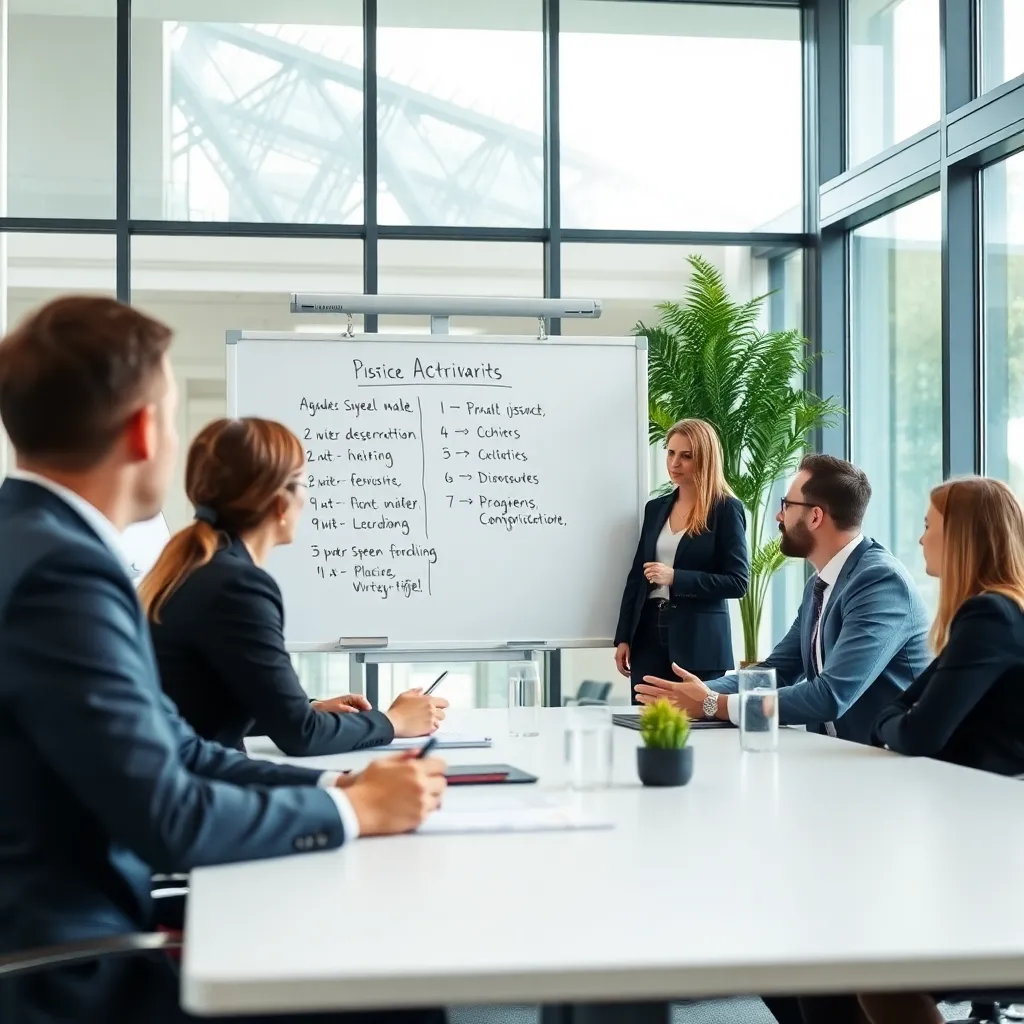 Diverse groep professionals in overleg in Nederlands kantoor