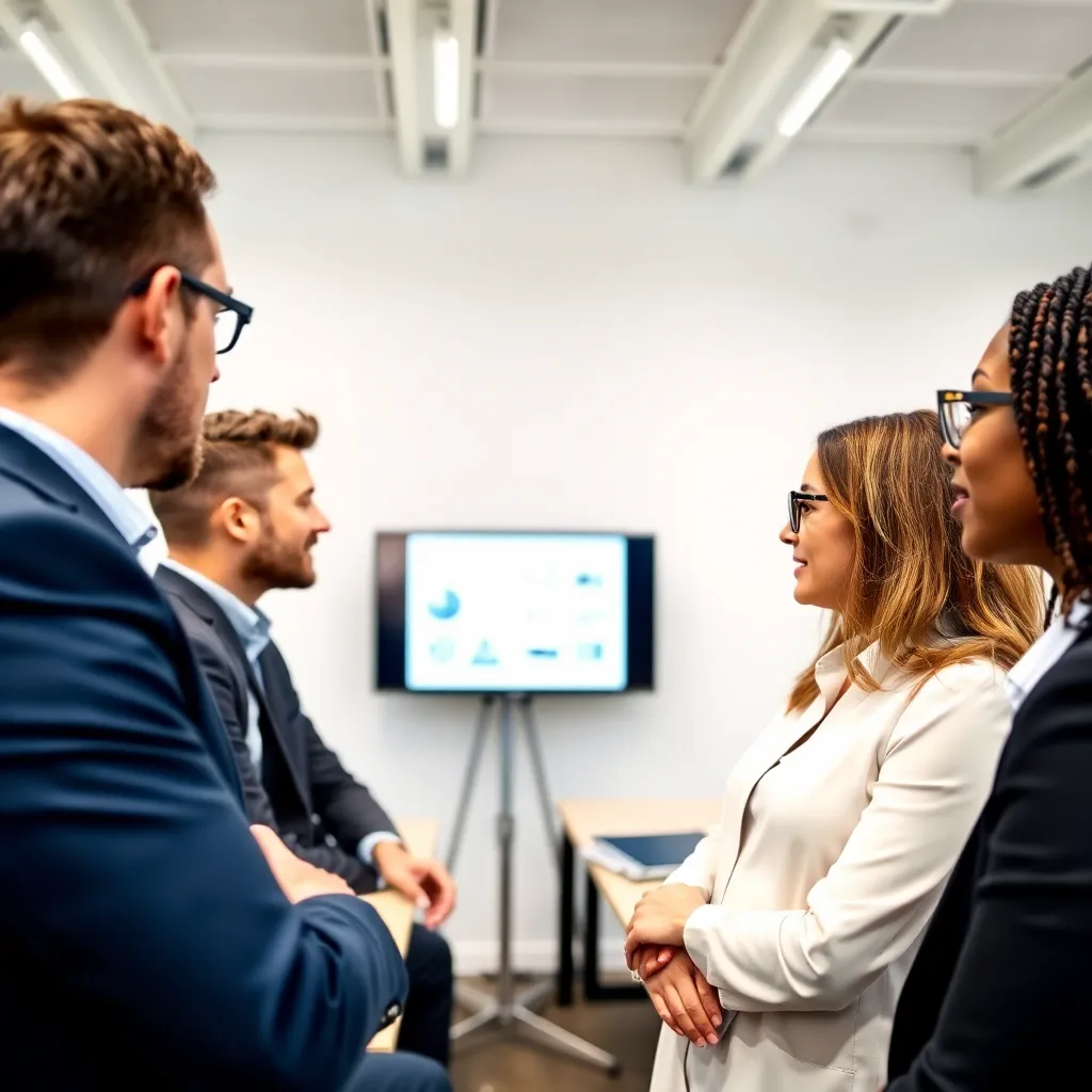 Vergadering met internationale partners in Nederlands kantoor