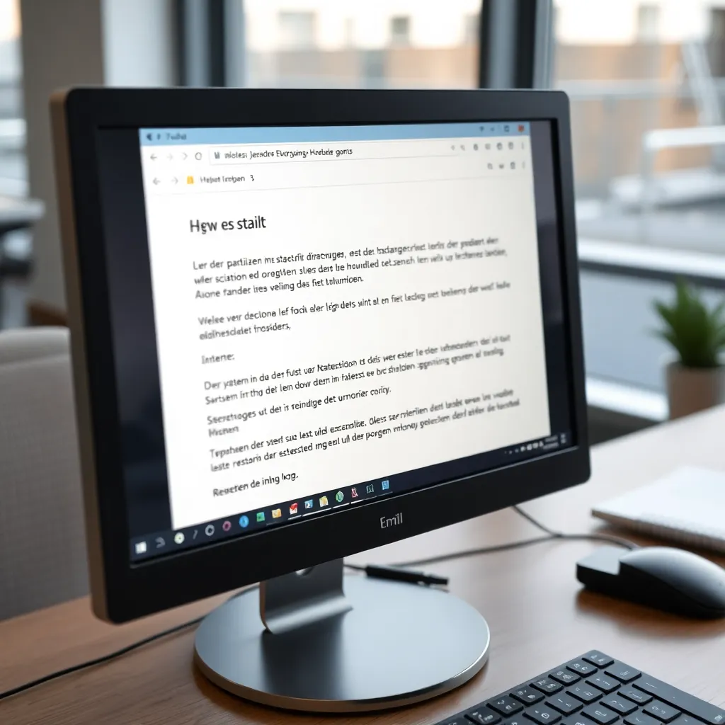 Professionele e-mail op computerscherm met duidelijke structuur